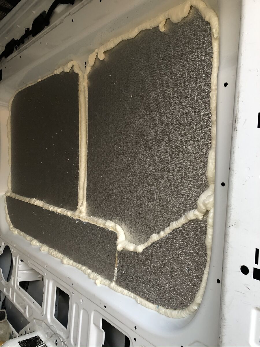 Insulation coverage across the van interior